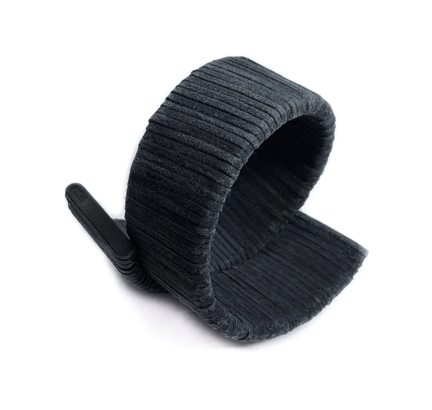 Ribbed Cuff Bracelet B002 black