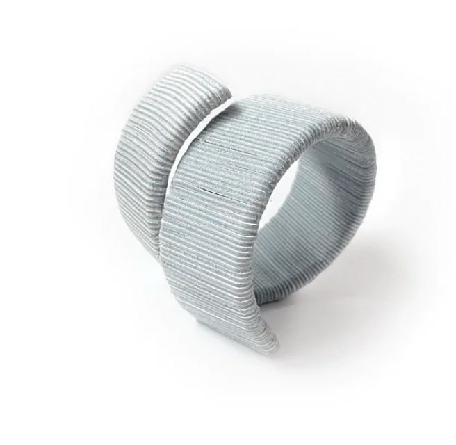 Ribbed Cuff Bracelet B002 white