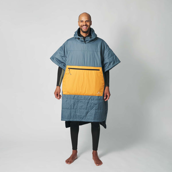 VOITED 2nd Edition Outdoor Poncho for Surfing, Camping, Vanlife & Wild Swimming - Marsh Grey / Desert
