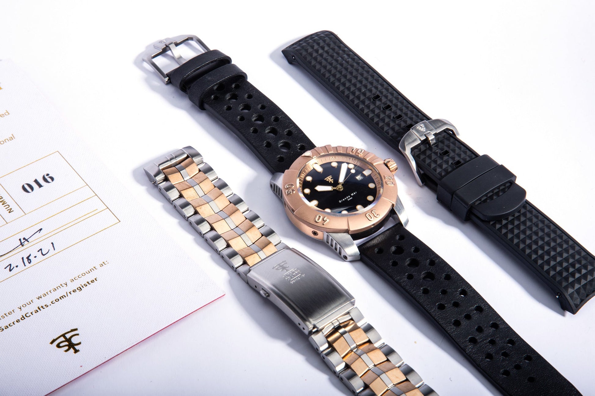 Bronze + Steel Case / Black Dial