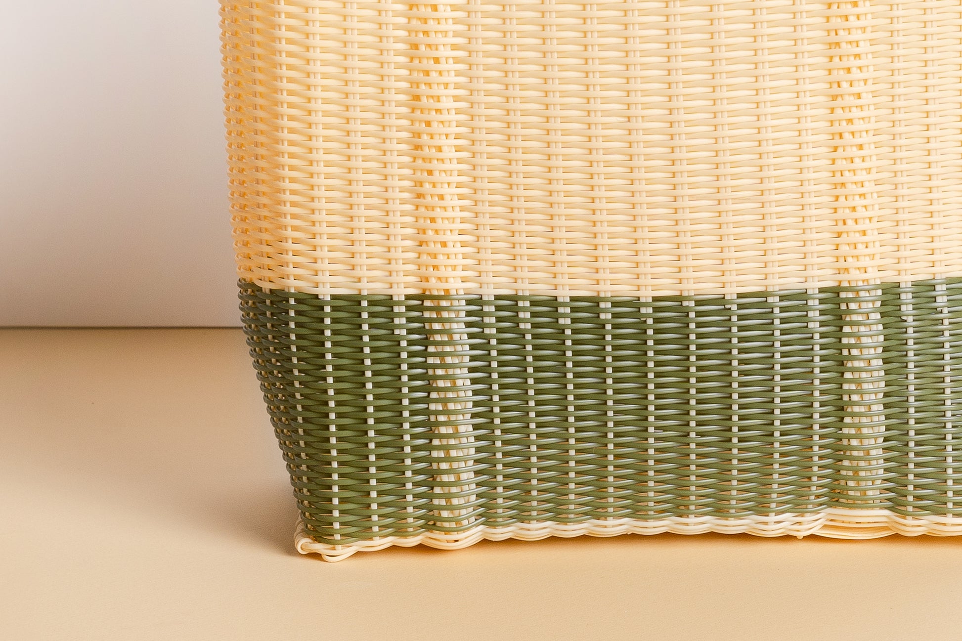 Costa Tote - Cream with Green Base