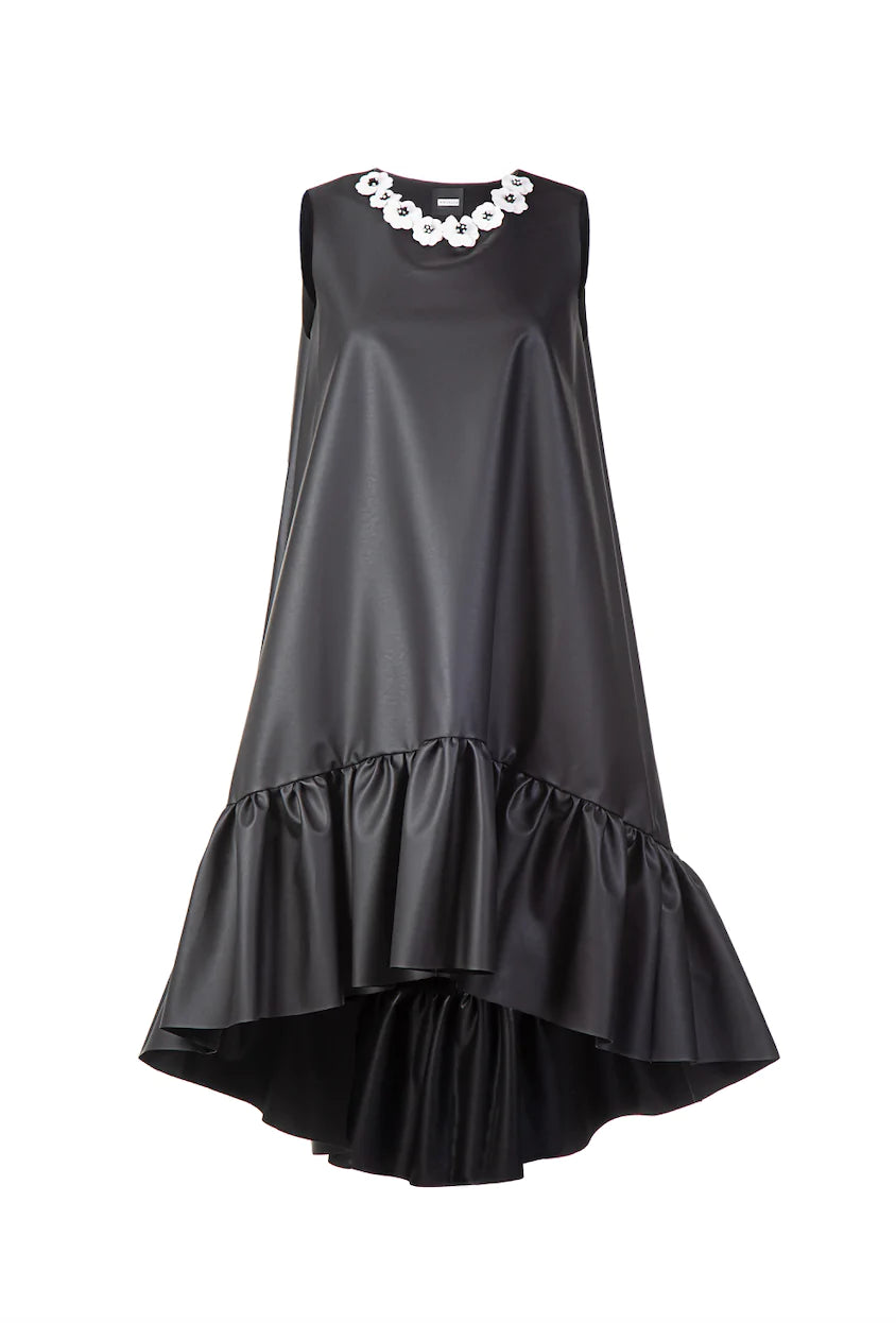 Cactus Leather Dress With Flowers