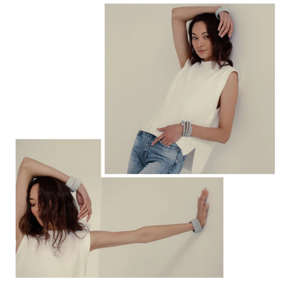 Continuous Coil Cuff Bracelet B001 white