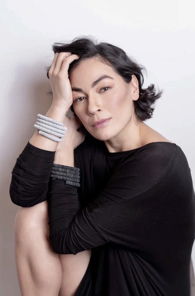 Continuous Coil Cuff Bracelet B001 white