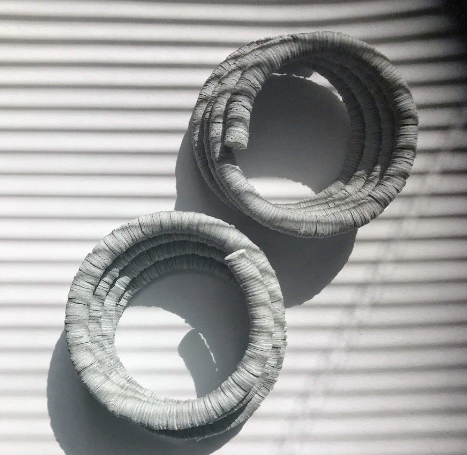 Continuous Coil Cuff Bracelet B001 white