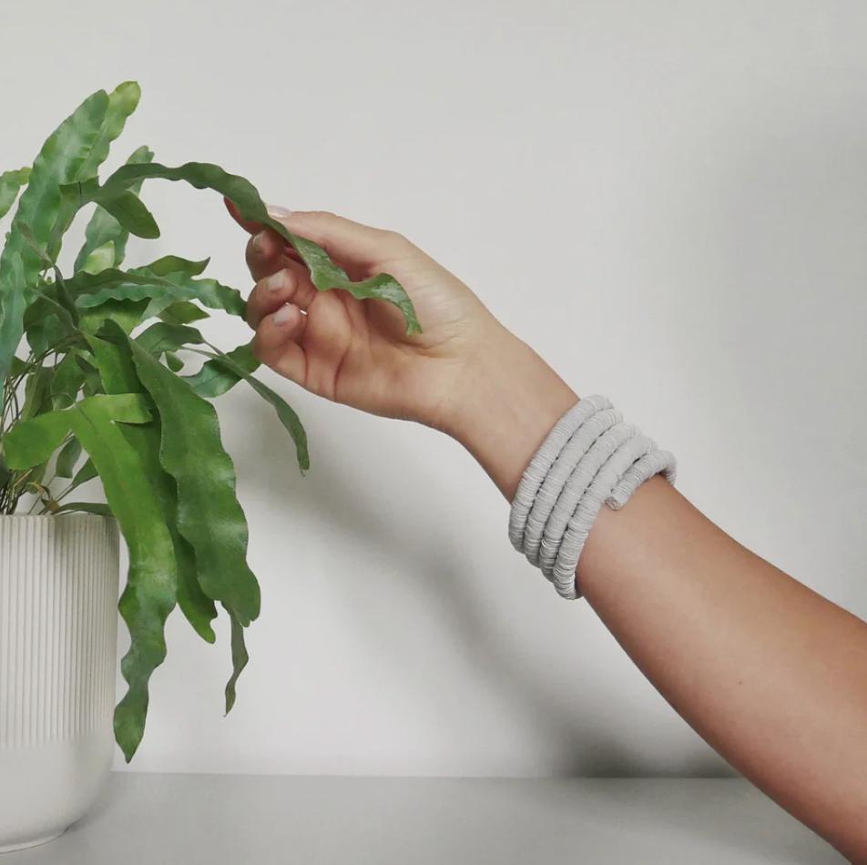 Continuous Coil Cuff Bracelet B001 white