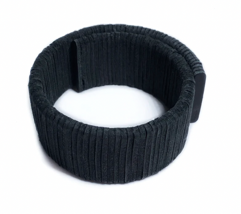 Ribbed Cuff Bracelet B002 black