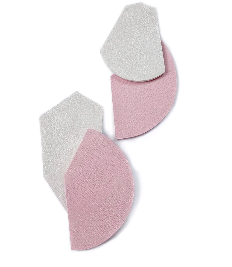 Polychrome Geometric Earrings E130 brown/green/off-white