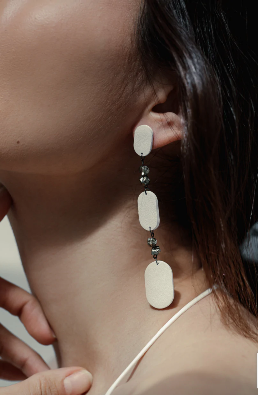 Capsule Dangle Earrings With Pyrite Crystals E120