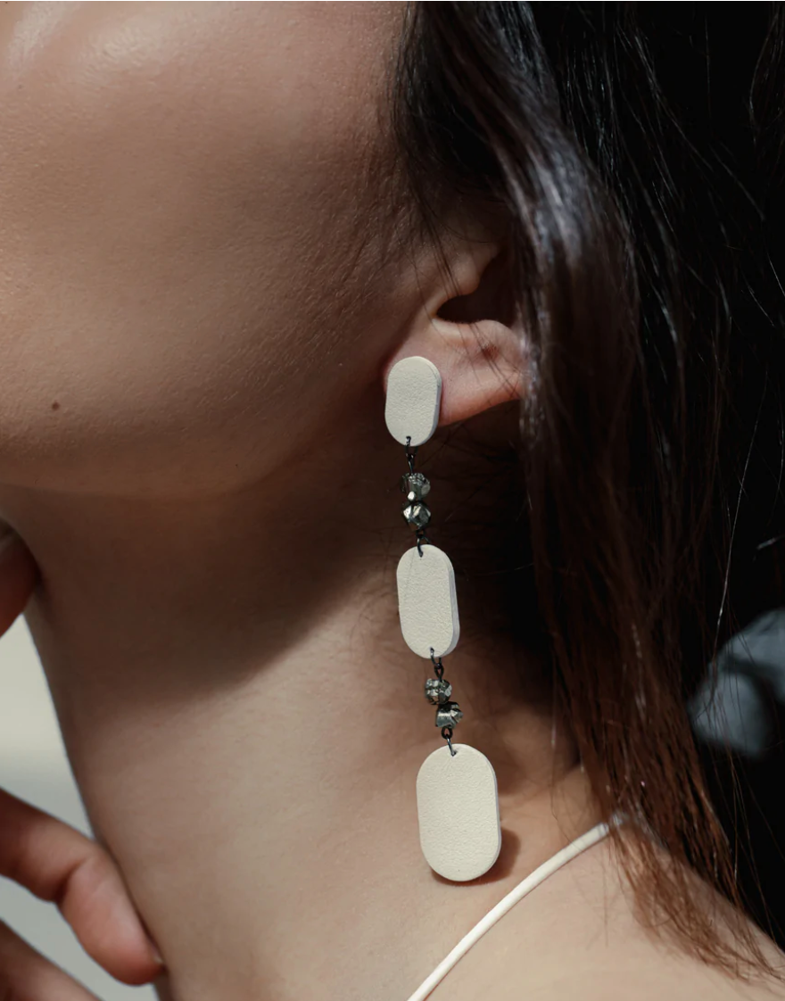 Capsule Dangle Earrings With Pyrite Crystals E120