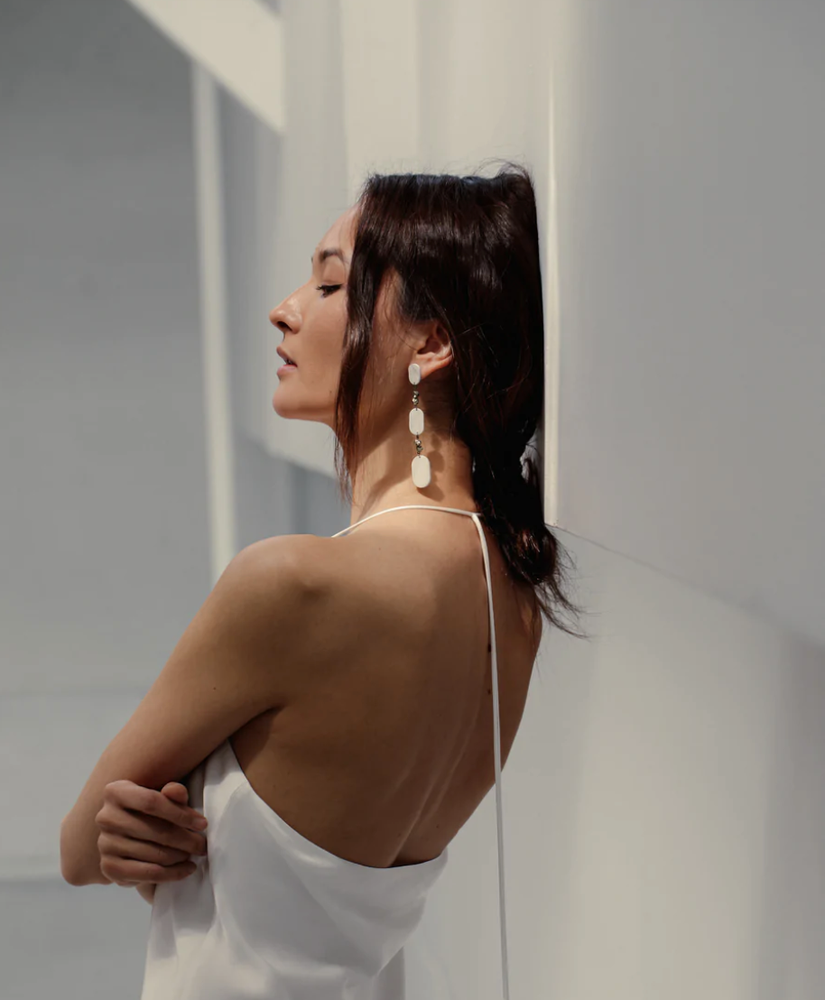 Capsule Dangle Earrings With Pyrite Crystals E120