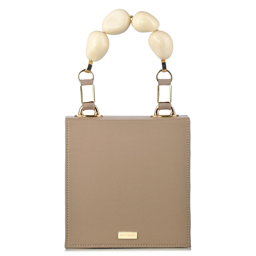 Vitta Nude Vegan Cactus Leather Handbag White Tagua Handle