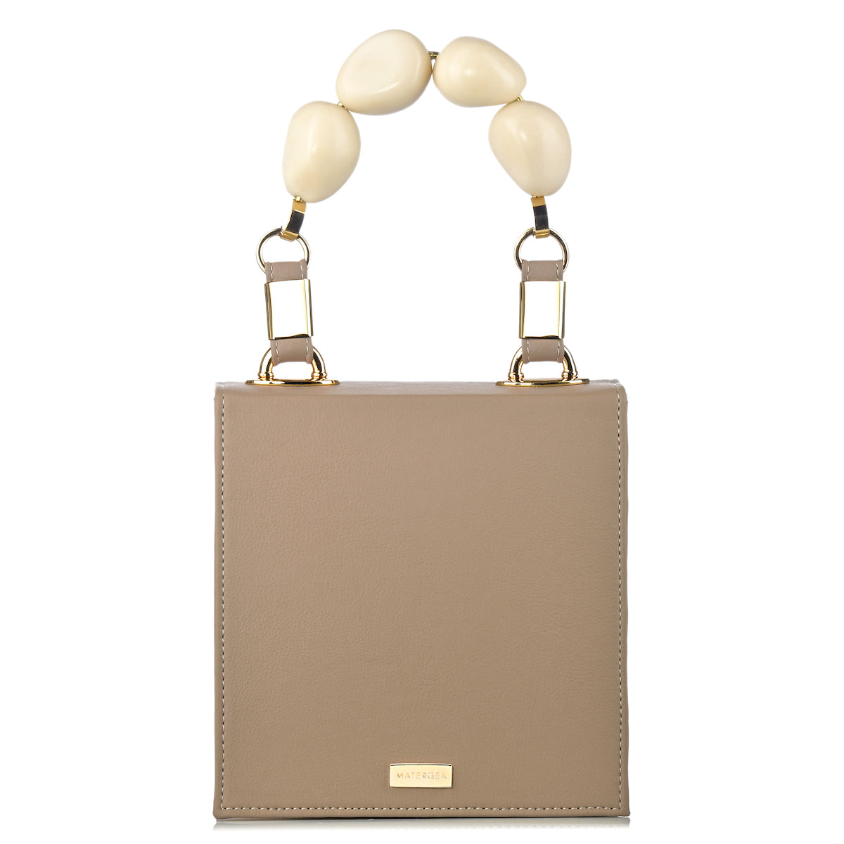 Vitta Nude Vegan Cactus Leather Handbag White Tagua Handle